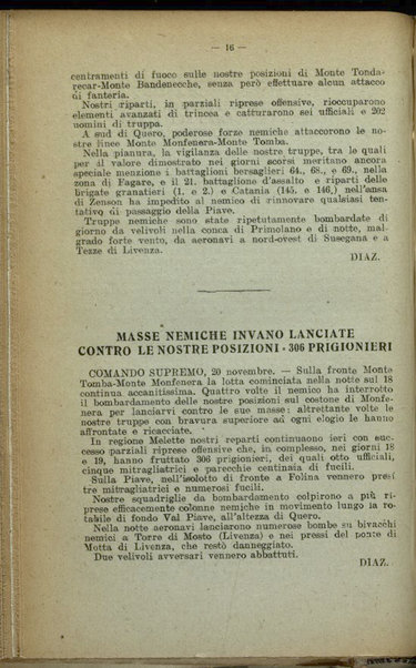 Il diario della nostra guerra : bollettini ufficiali dell'esercito e della marina